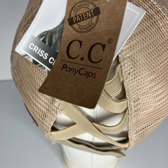 C.C. Pony Caps Women's Ponytail Hat Sunflower Patch Distresssed Style New - Picture 6 of 10